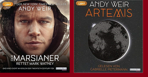2 Hörbücher von Andy Weir - Der Marsianer + Artemis - 4 MP3-CDs im Paket