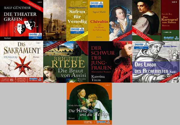 9 Historische Romane für 45,00 Euro - 14 MP3-CDs NEU/OVP