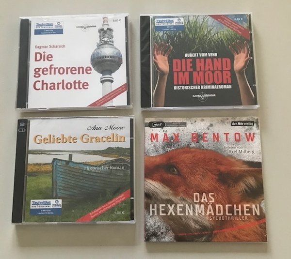 4 Hörbücher im Paket - Historische Romane + Thriller - 6 MP3-CDs - NEU/OVP