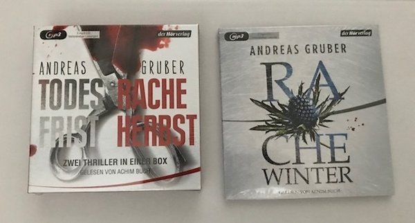 3 Hörbücher von Andreas Gruber - Racheherbst / Rachewinter / Todesfrist - 5 MP3-CDs - ca. 41 Std.