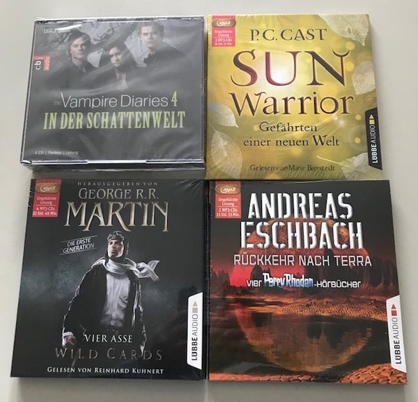 4 Hörbücher im Paket - Fantasy - Eschbach/ Martin/ Cast/ Smith - 4 CDs + 9 MP3-CDs Laufz: ca.60 Std.