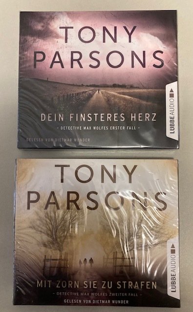 2 Hörbücher - Tony Parsons - Detektiv Max Wolfes erster und zweiter Fall - 8 Audio-CDs