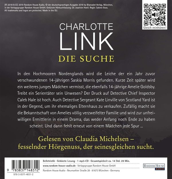 Thriller - Charlotte Link - Die Suche - 1 MP3-CD - Laufzeit: ca. 14 Std.